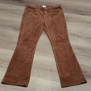 L'AGENCE Stevie High Rise Flared Pants Brown Velvet 32- 35x32 Stretchy Fawn Boot
